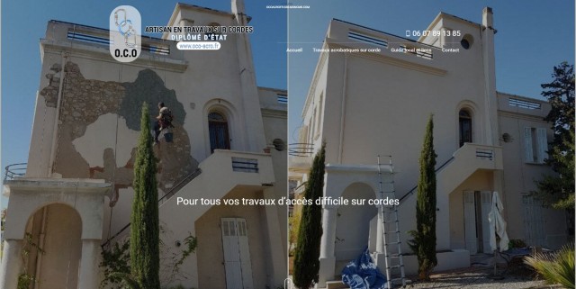 Travaux acrobatiques sur cordes à Marseille - www.oco-acro.fr