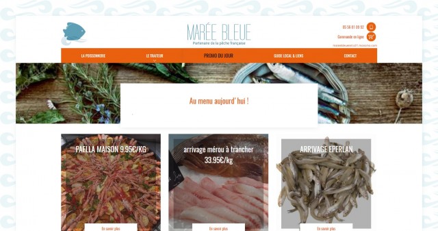 Poissonnier et traiteur partenaire de la pêche française près de Bordeaux - www.mareebleue.net