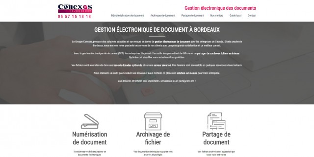 Gestion électronique de documents pour entreprises sur Bordeaux - ged.groupeconexys.fr