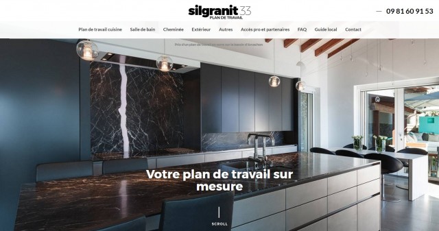 Plans de travail sur mesure pour cuisine sur Bordeaux - www.silgranit33.fr