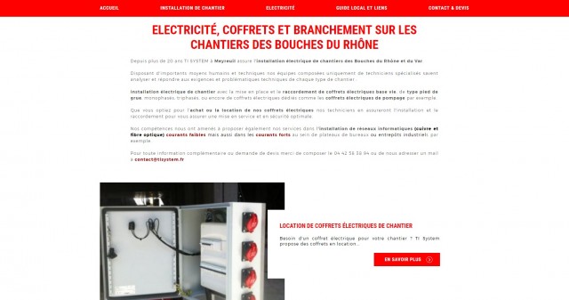 Vente de coffret électrique de chantier à Marseille - www.tisystem.fr
