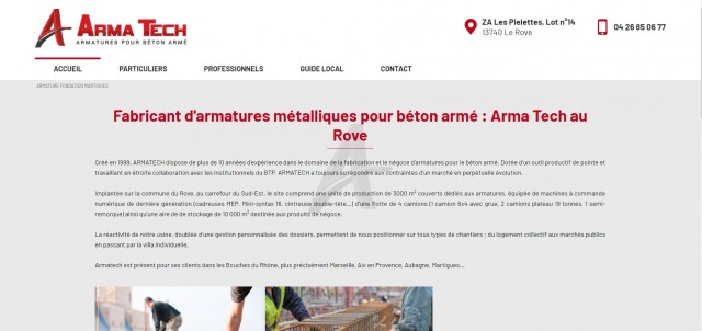 Où trouver un fabricant d'armatures vers Marseille ? - Arma Tech
