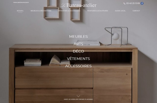Boutique de mobilier contemporain à Lacanau - Le Bateau-atelier