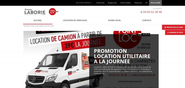 Trouver un véhicule de location pas cher à Uzès - Point Loc Ada Laborie