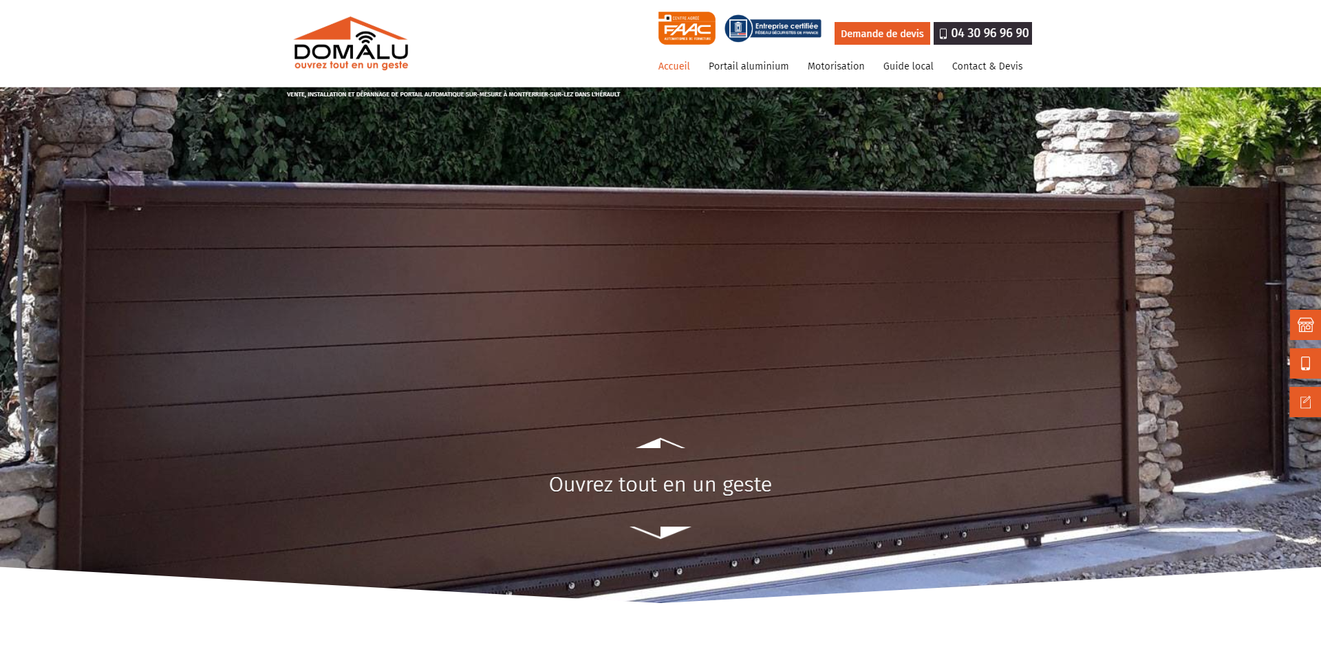 Où trouver un fabricant de portail automatisé en aluminium à Montpellier ? - Domalu