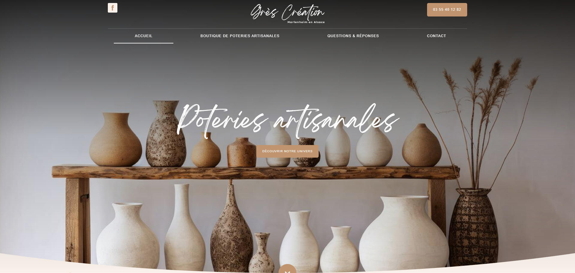 Boutique de poterie et céramique artisanale avec cours pour débutants et confirmés près d'Obernai - Grès Création
