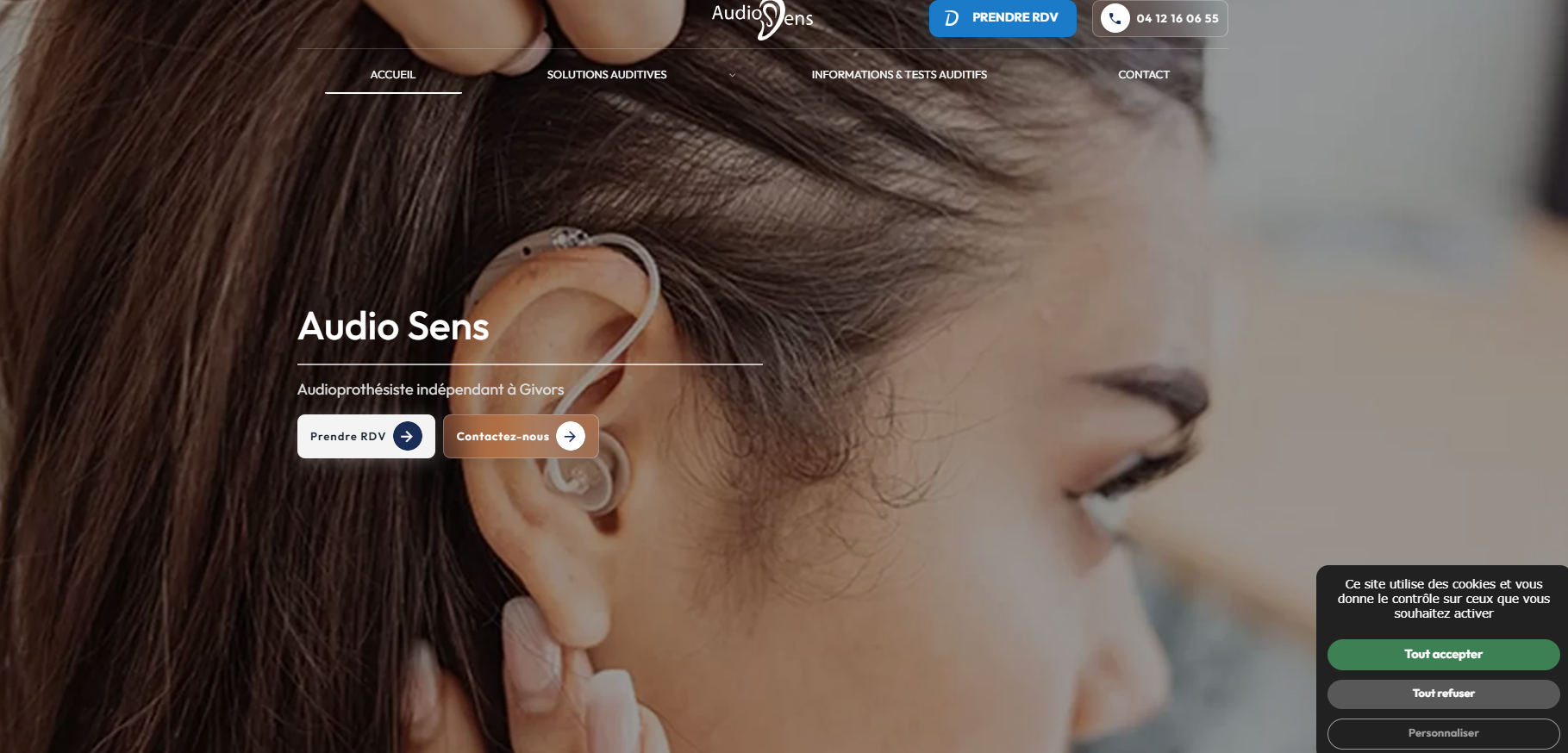 Création de site internet pour un spécialiste des solutions auditives à Givors - Audio Sens