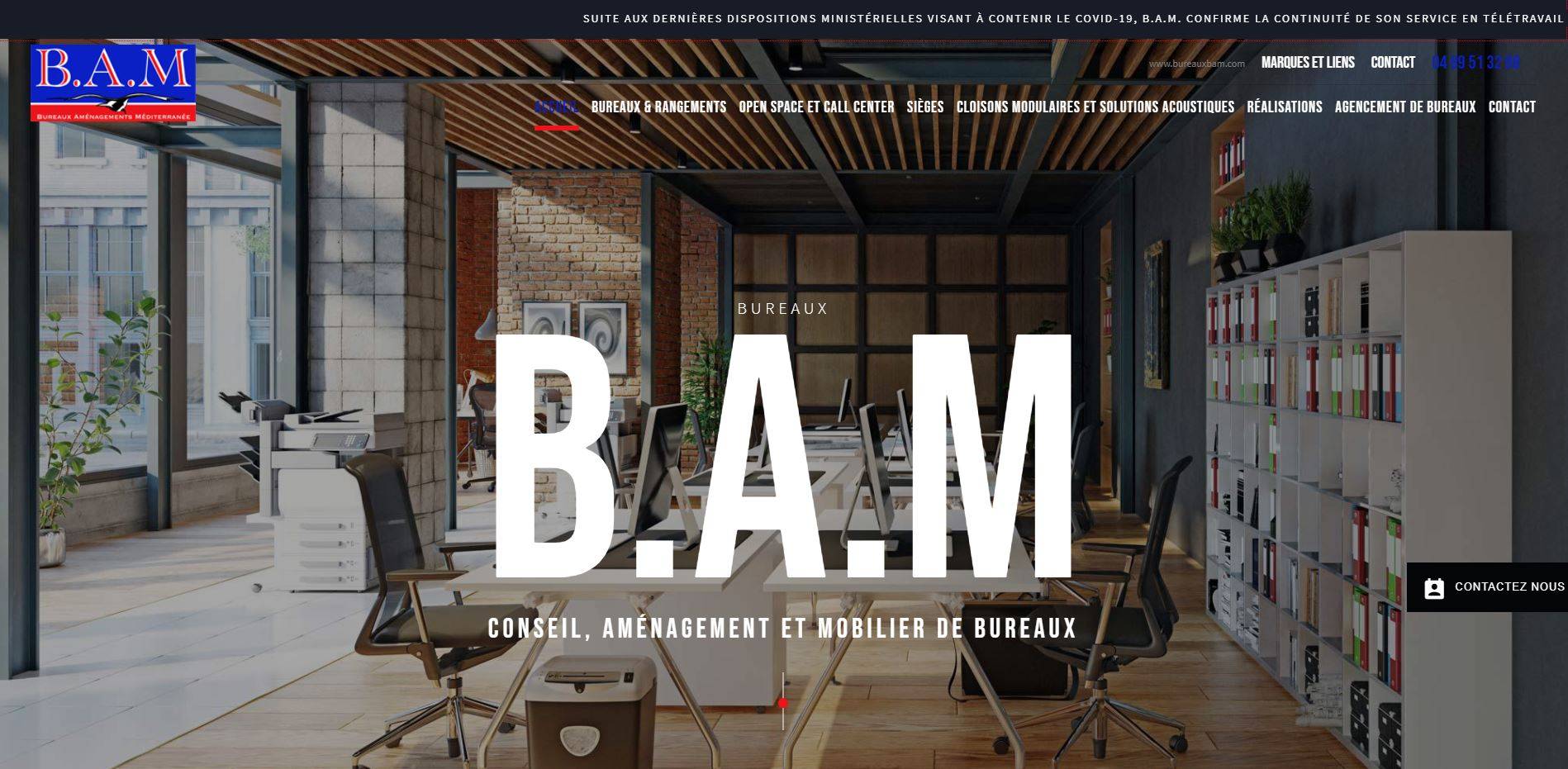 Vente de mobilier de bureaux sur Marseille - Conseil en agencement - Bureaux BAM