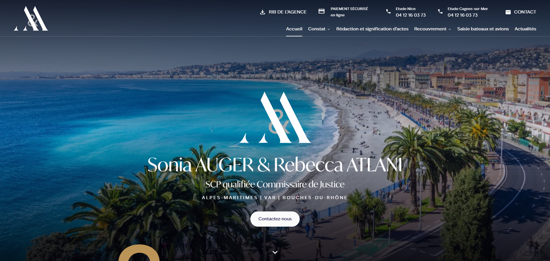 Cabinet de commissaires de justice et huissiers Sonia AUGER & Rebecca ATLANI à Nice