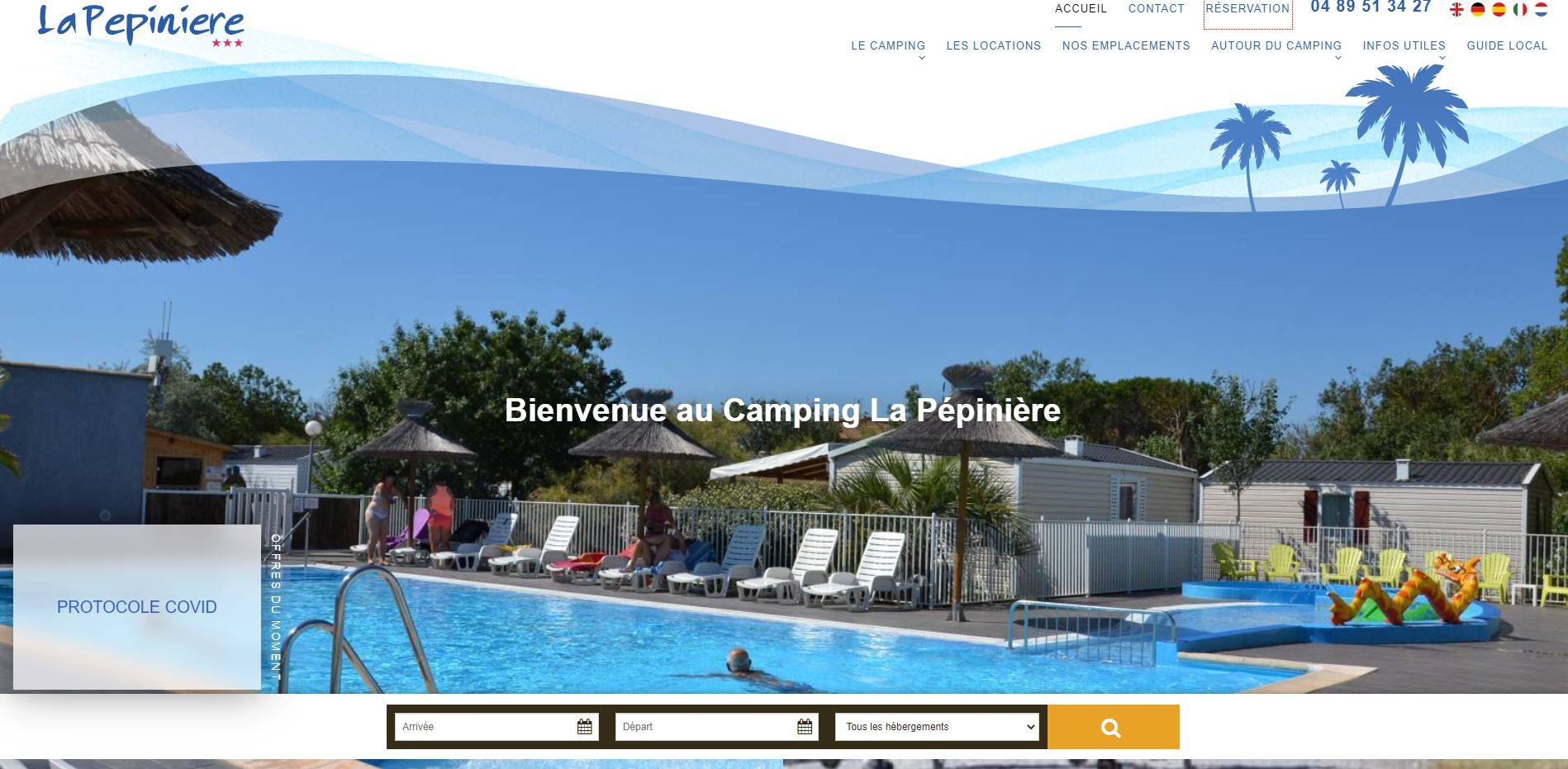 Où trouver un camping avec piscine pas cher au Cap d'Agde ? - Camping La Pépinière