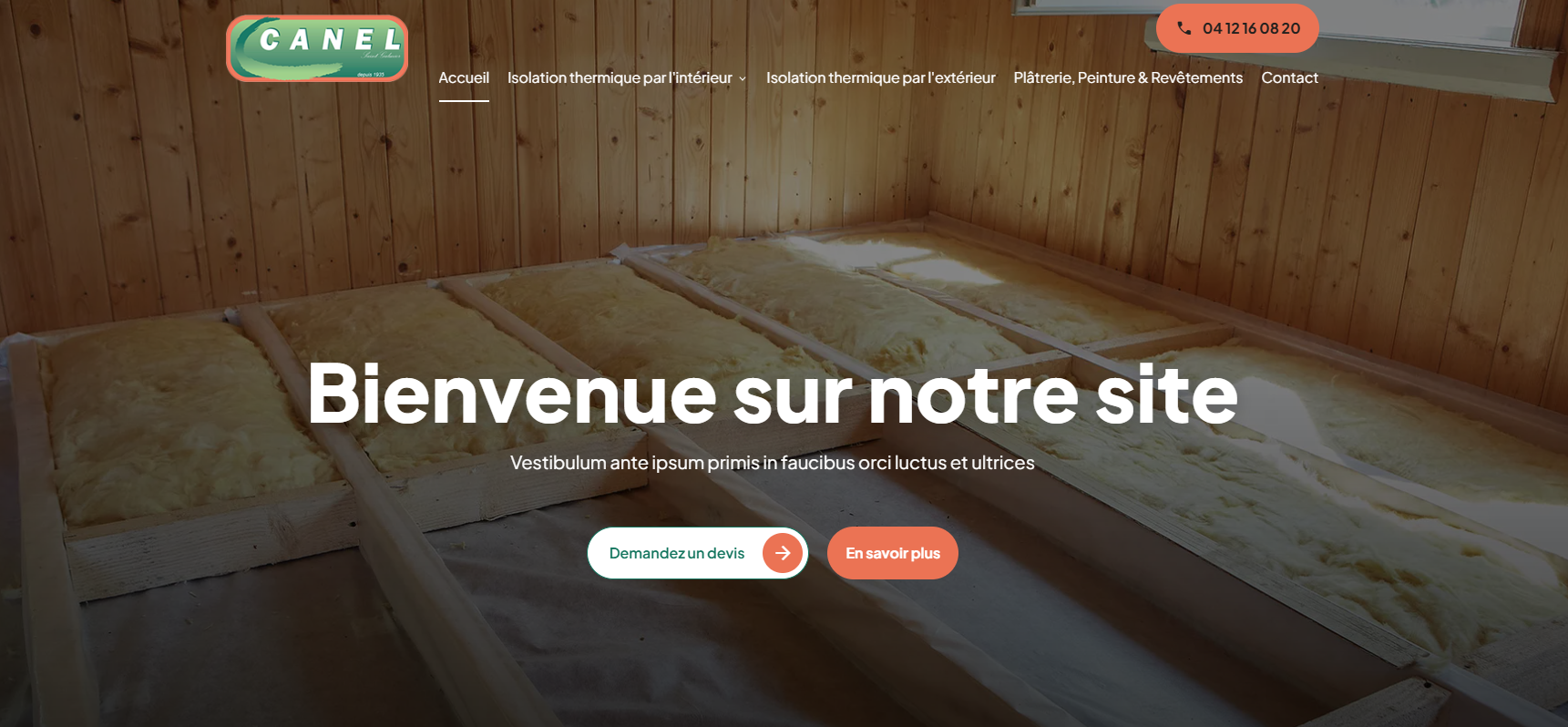 Création de site internet pour une entreprise de rénovation et d'aménagement à Saint-Galmier - Entreprise Canel