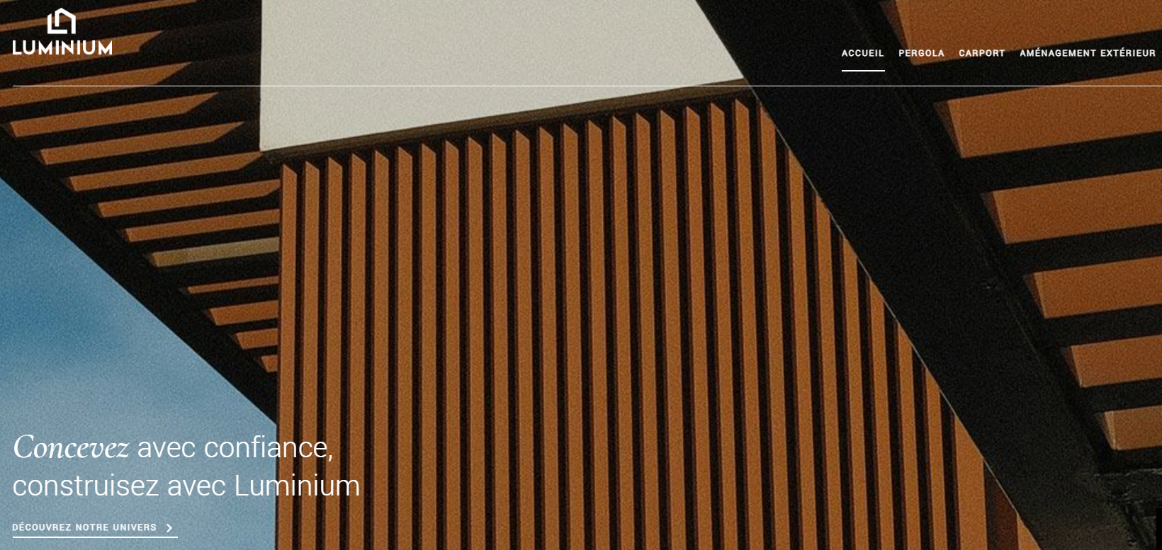 Luminium : fabricant de pergolas, carport et aménagement extérieur en aluminium à la Chapelle Saint-Luc