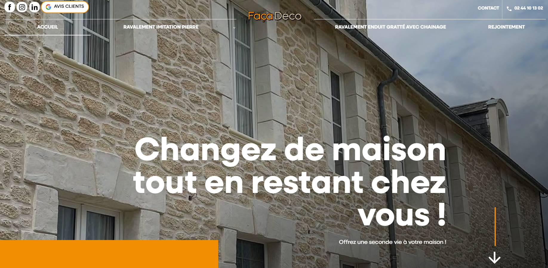 Façadéco, entreprise de ravalement de façade avec imitation pierre à Pavilly