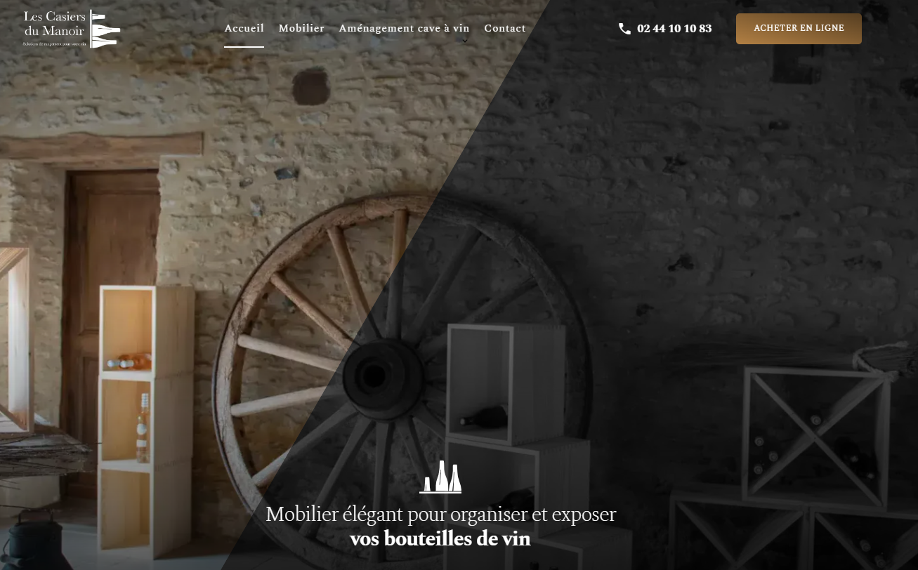 Les Casiers du Manoir spécialisés dans la fabrication de mobilier pour cave à vin à Le Thuit