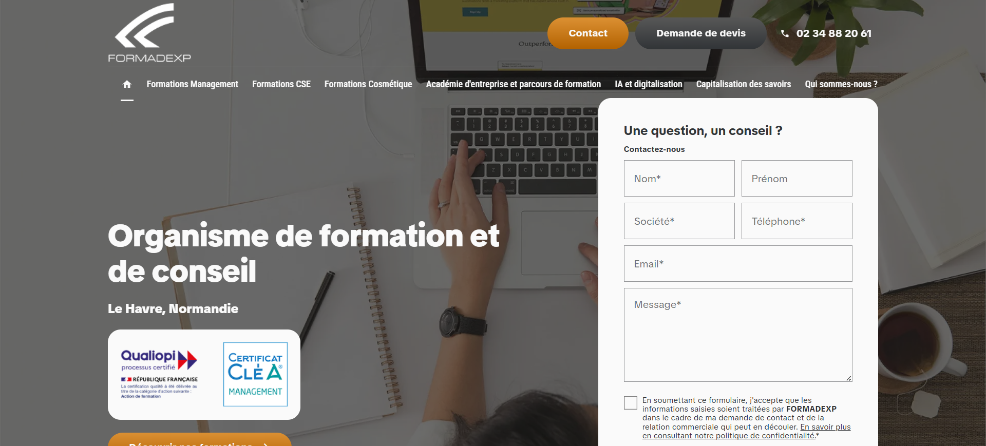 Centre de formation professionnelle Qualiopi au Havre - FORMADEXP
