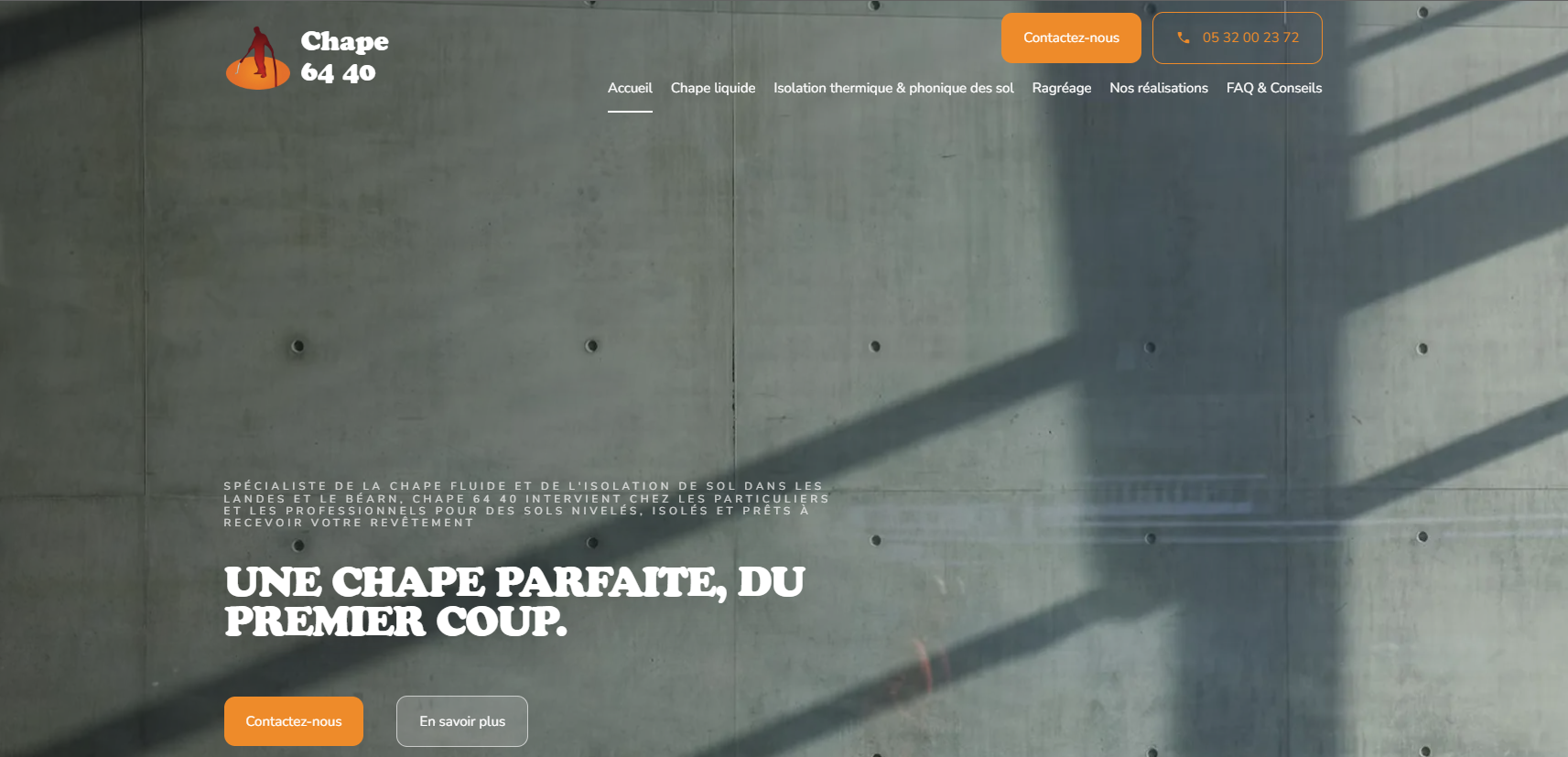 Création de site internet pour une entreprise d'isolation de sol sous chape à Téthieu - CHAPE 6440