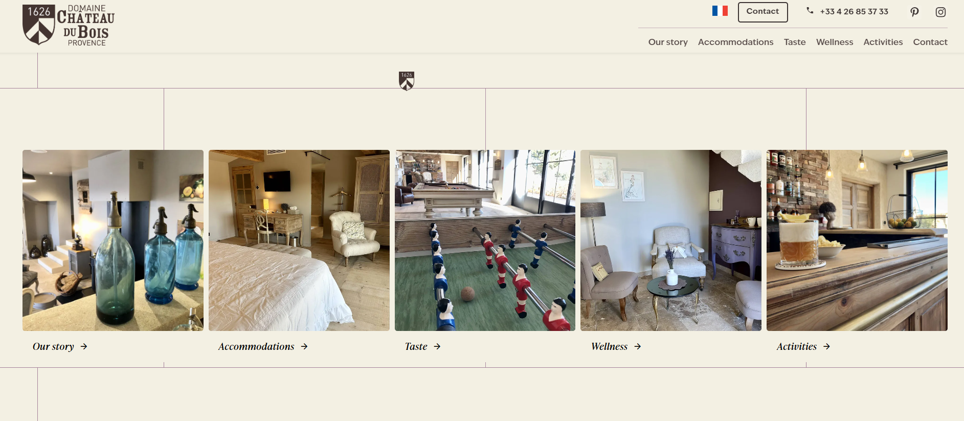 Website creation for a romantic countryside guesthouse in Luberon - Domaine Château du Bois