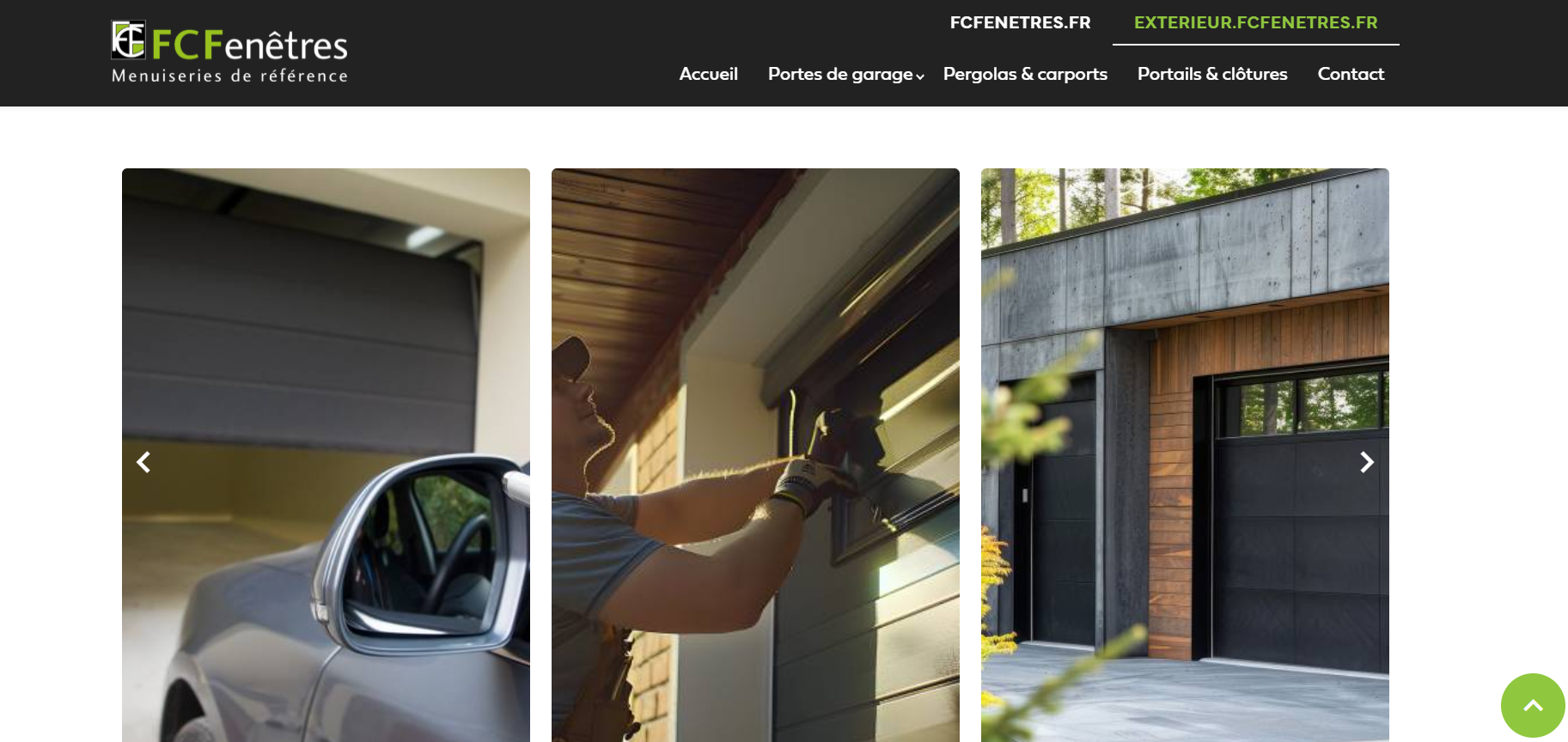 Vente et pose de porte de garage sectionnelle avec portillon motorisée en acier avec couleur à Saint Chamond - FCF Fenêtres 