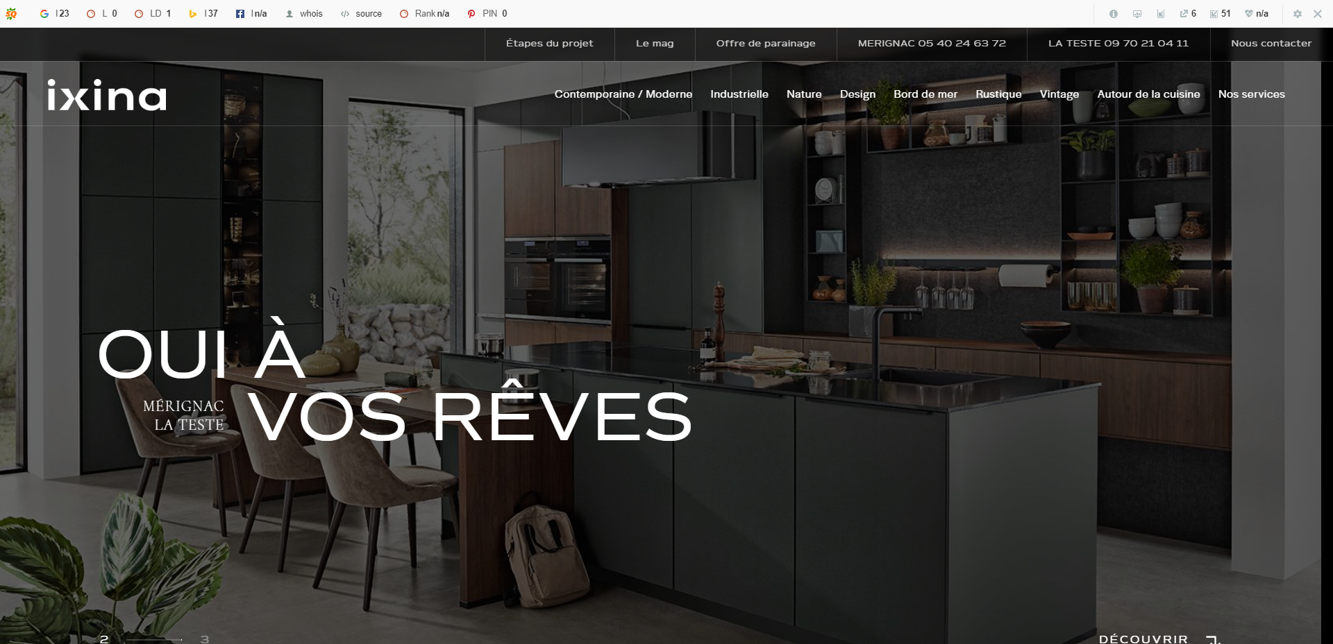Conception d’une cuisine design avec meubles prémonté à Mérignac - IXINA 