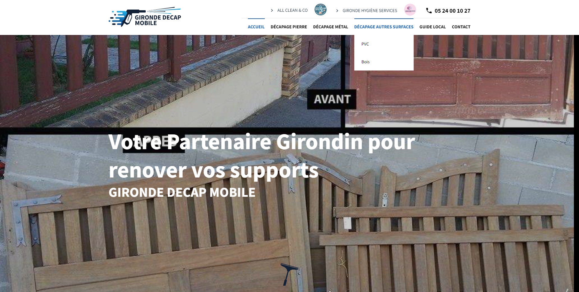 Entreprise de décapage et nettoyage naturel pour surfaces en pcv, bois, métal et pierre à Mérignac vers Bordeaux