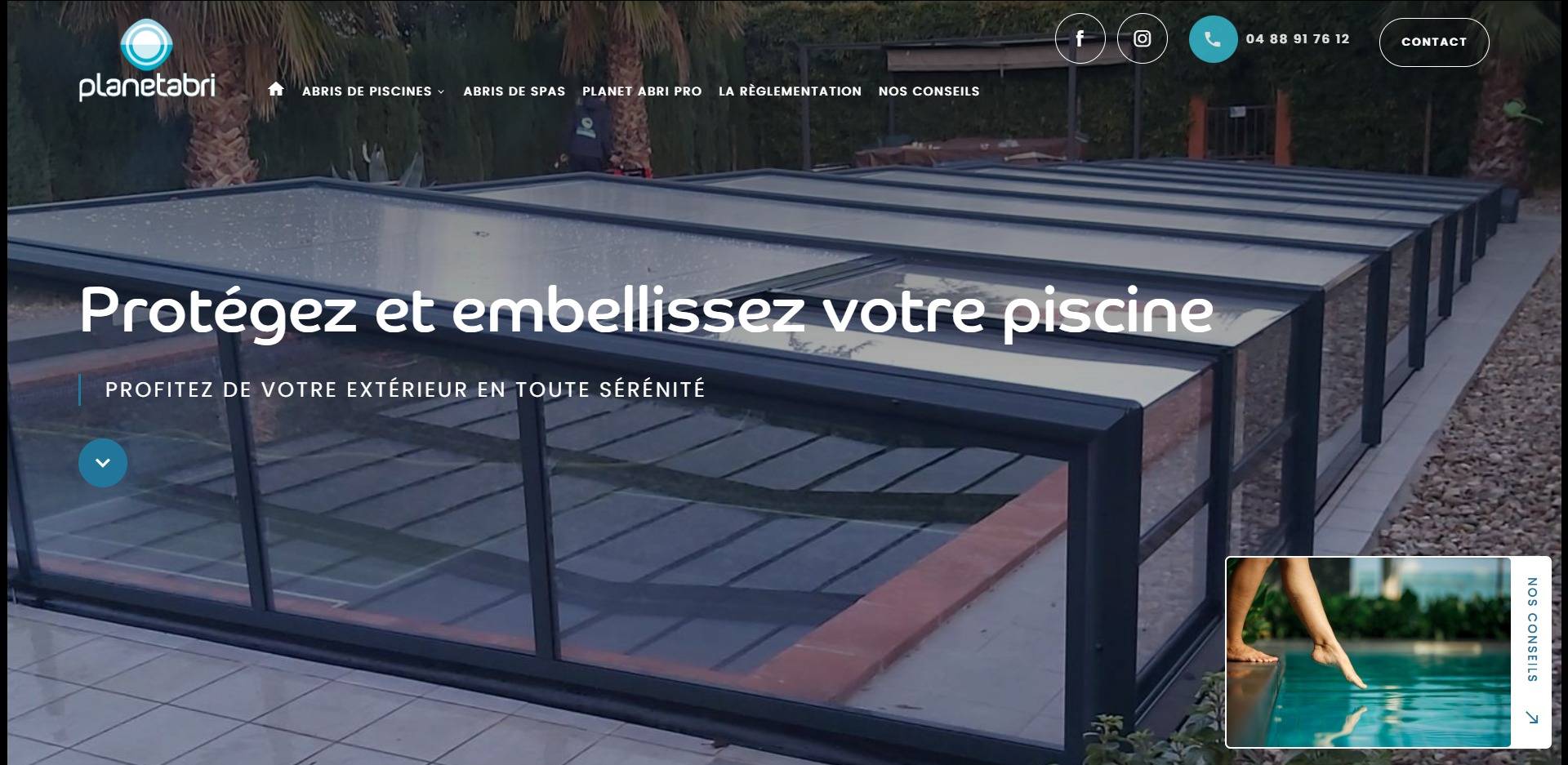 Pose d'abri de piscines rétractable à Perpignan dans les Pyrénées-Orientales - Planet Abri