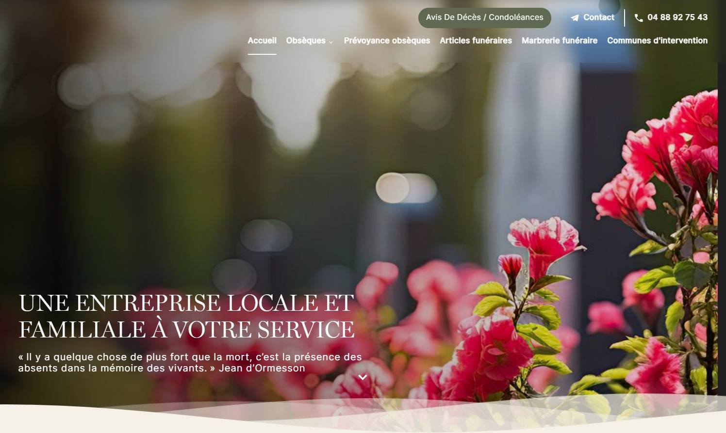 Avis Pompes Funèbres Carrare à Remoulins et Montfrin