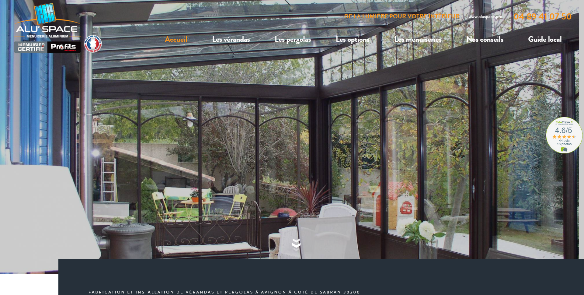 Trouver un fabricant de menuiserie , pergola et véranda vers Avignon et Alès  - Alu'Space
