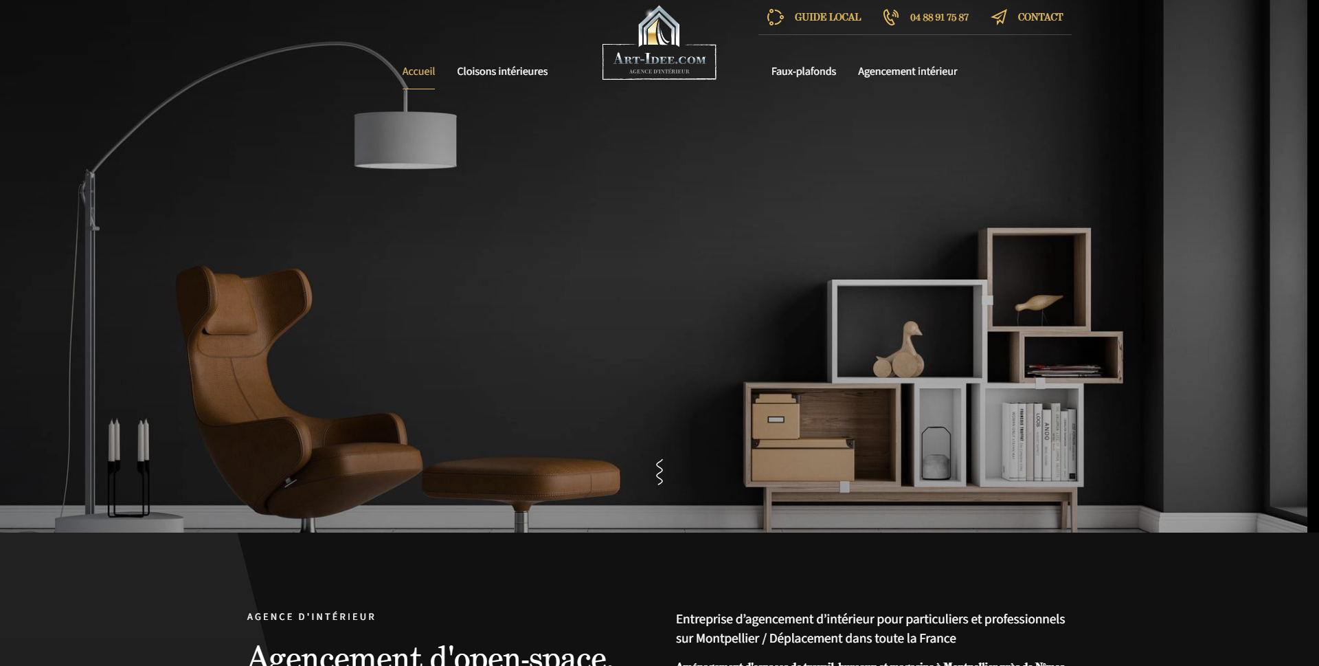 Entreprise d'aménagement d'intérieur pour bureaux professionnels et entreprises vers Montpellier : ART IDEE 