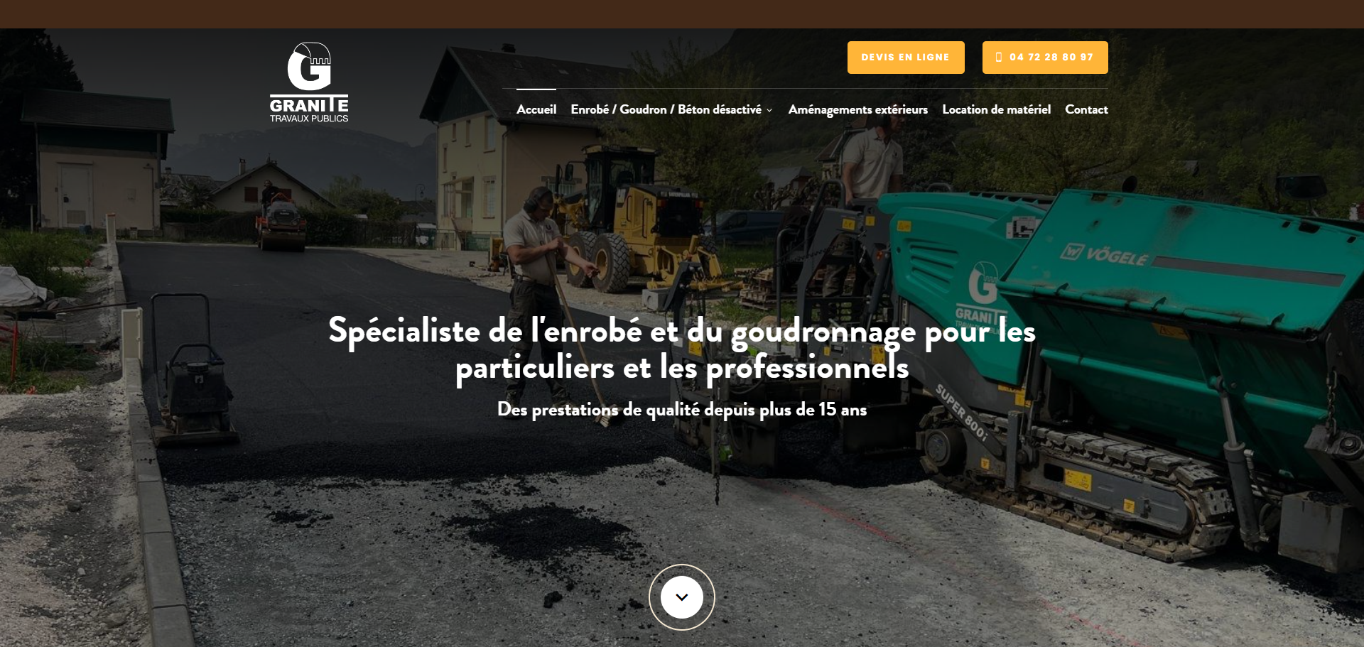 Entreprise de pose d'enrobé et goudron pour particulier et professionnels à Lyon - Granite TP