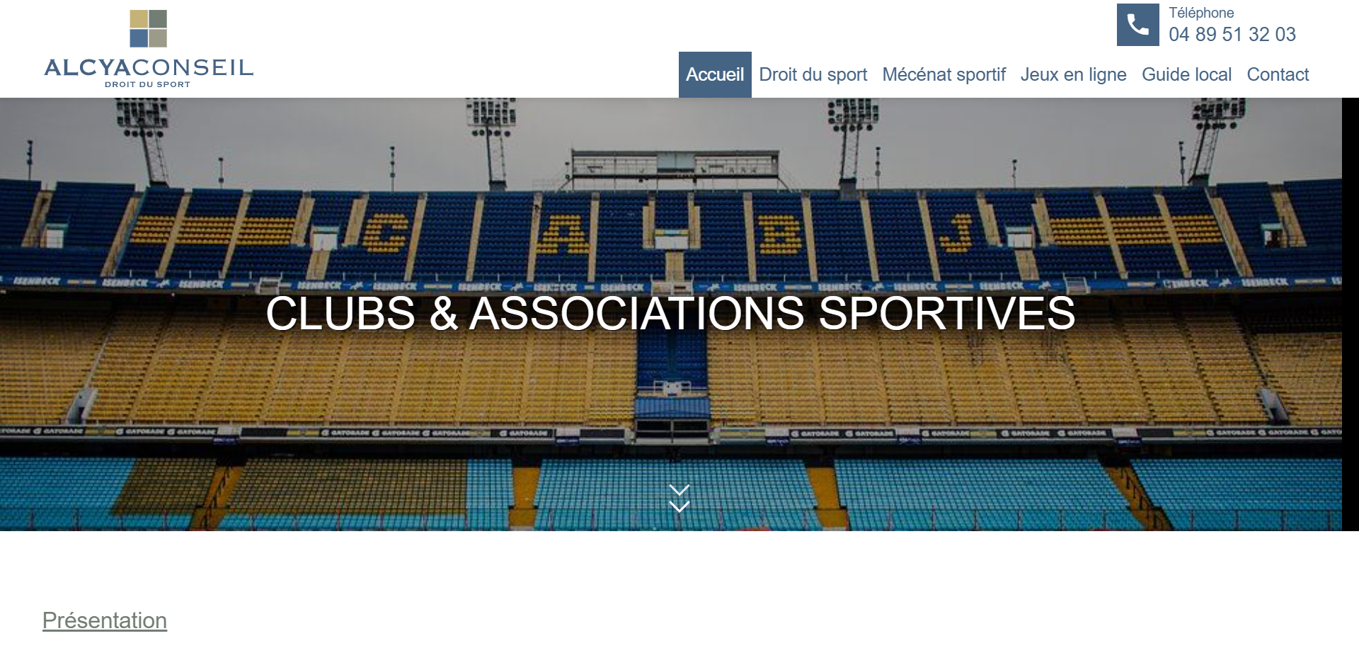 Découvrez le site internet du Cabinet d'avocats en droit du sport à Marseille