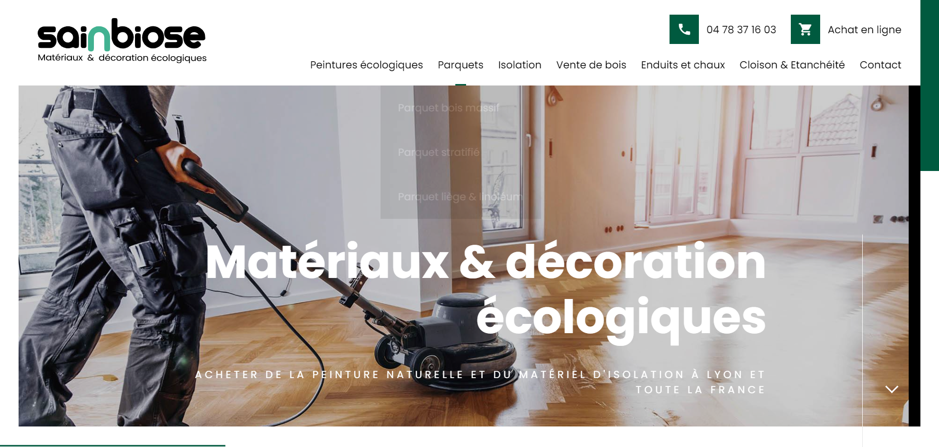Vente de peinture naturelle, parquet en bois et bois à la découpe à Lyon et en ligne 