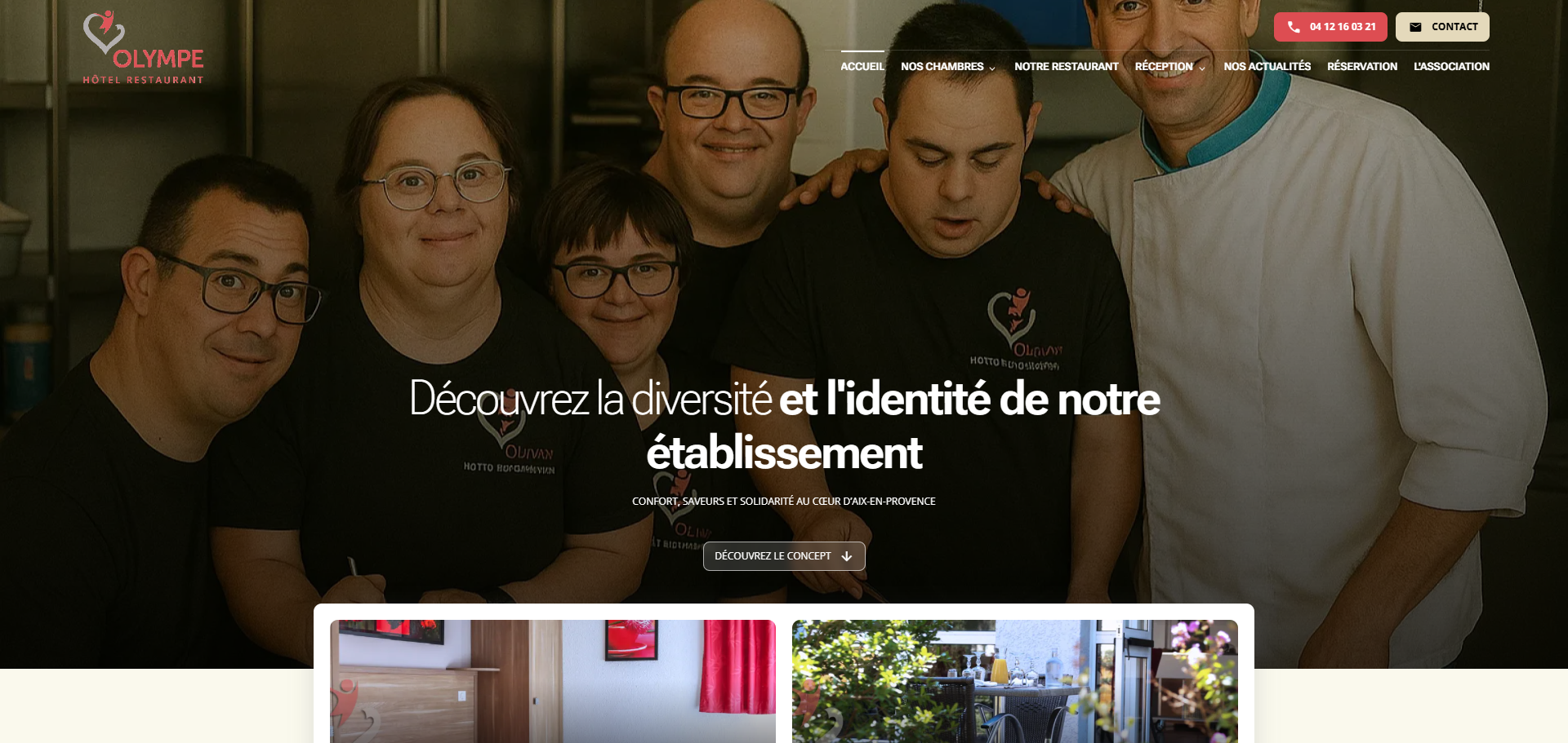 Hôtel restaurant accessibles aux personnes à mobilité réduite à Aix-en-Provence - L'Olympe