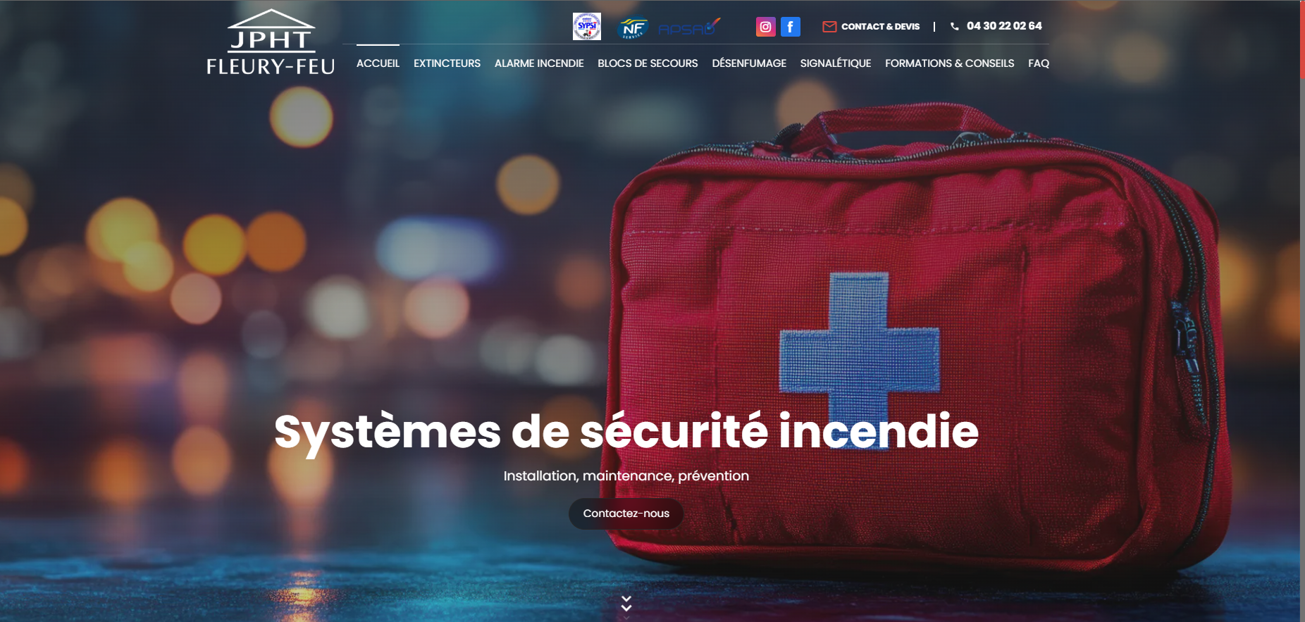 Création de site internet pour un installateur d’extincteurs à Aix-en-Provence - Fleury-Feu