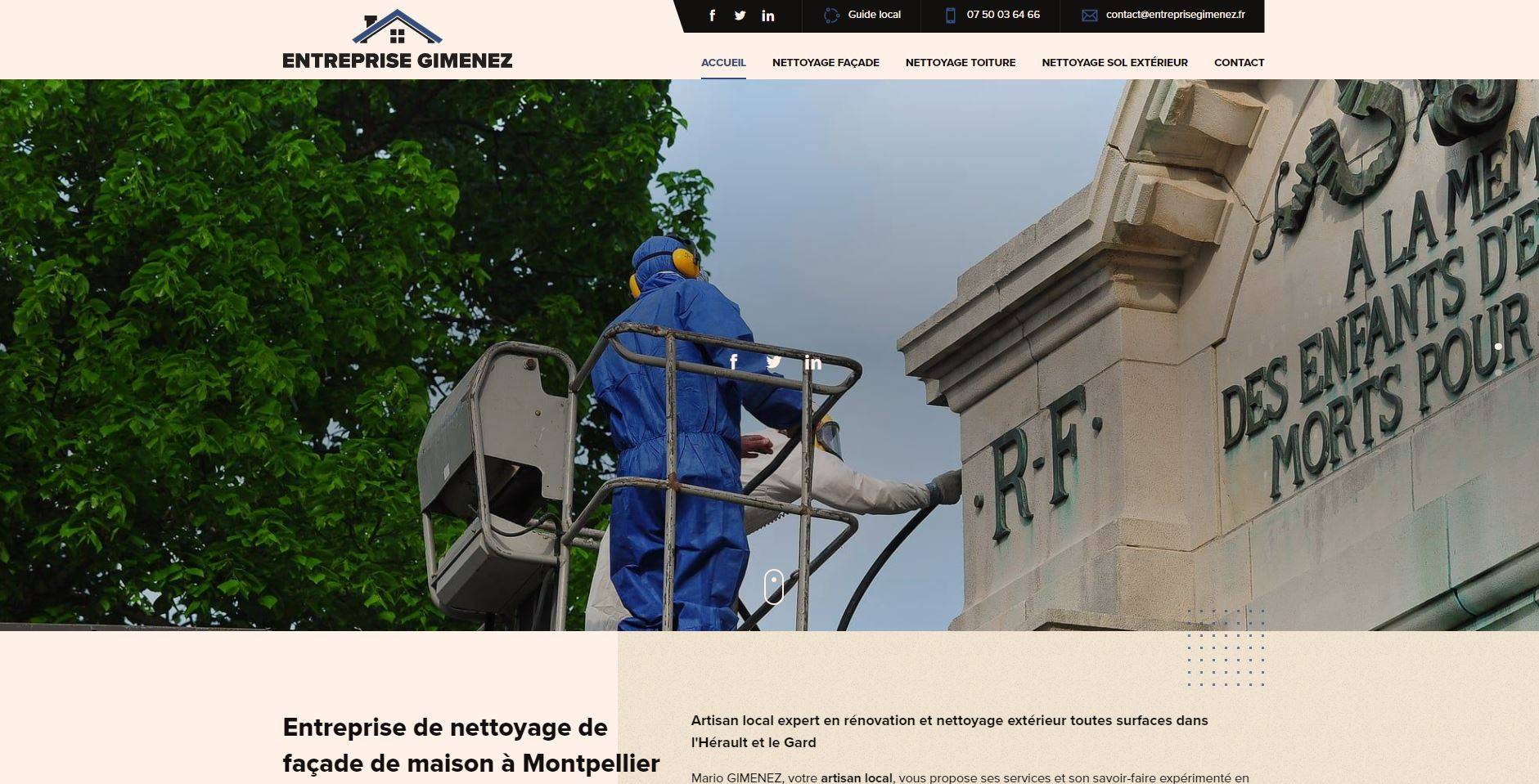 Gimenez, entreprise de nettoyage de façade