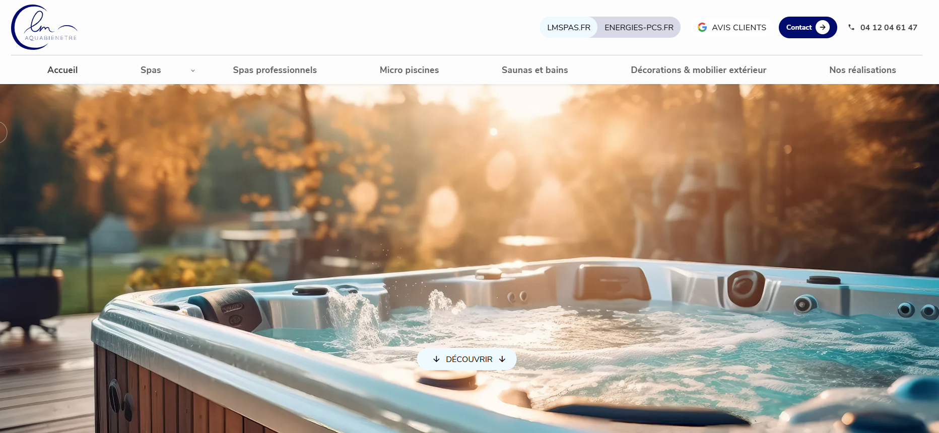 Création de site internet pour un spécialiste du spa professionnel et spa balcon à Saint-Victoret à 20 minutes d’Aix-en-Provence – LM Aqua Bien Être