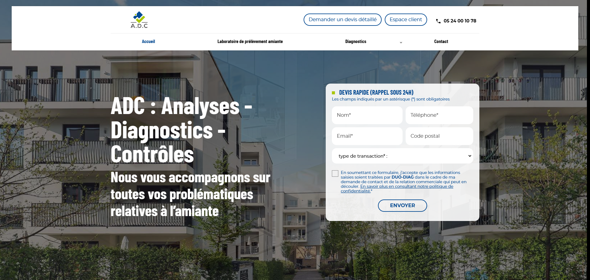 Laboratoire d'analyse d'amiante pour le bâtiment à Mont de Marsan - ADC 40 