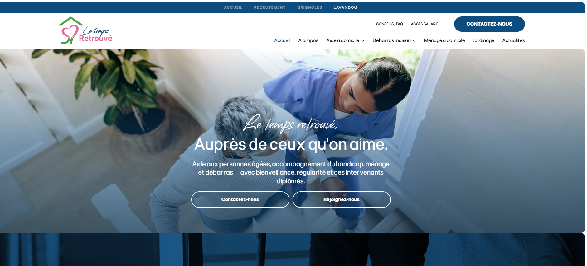 Création de site internet pour le débarras de maison et nettoyage de logement au Lavandou - Le Temps Retrouvé