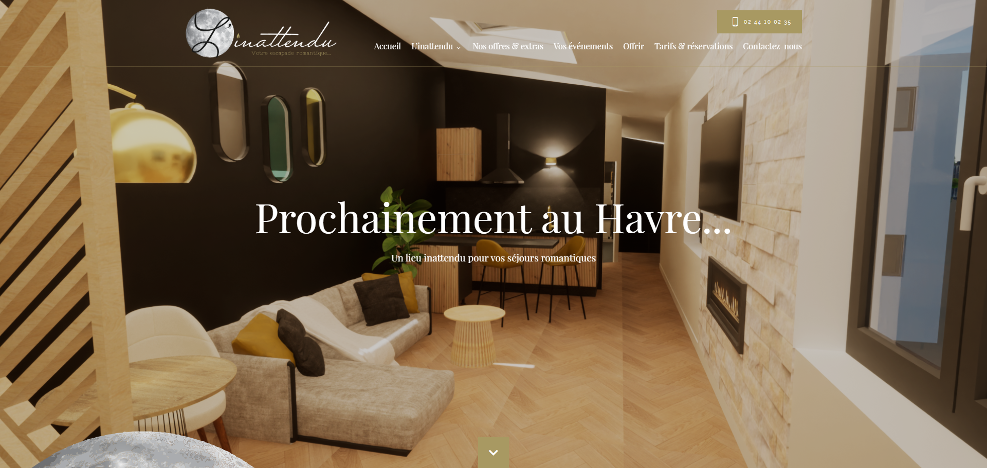 Location d’une Love Room avec baignoire balnéo et hammam au Havre - L’Inattendu