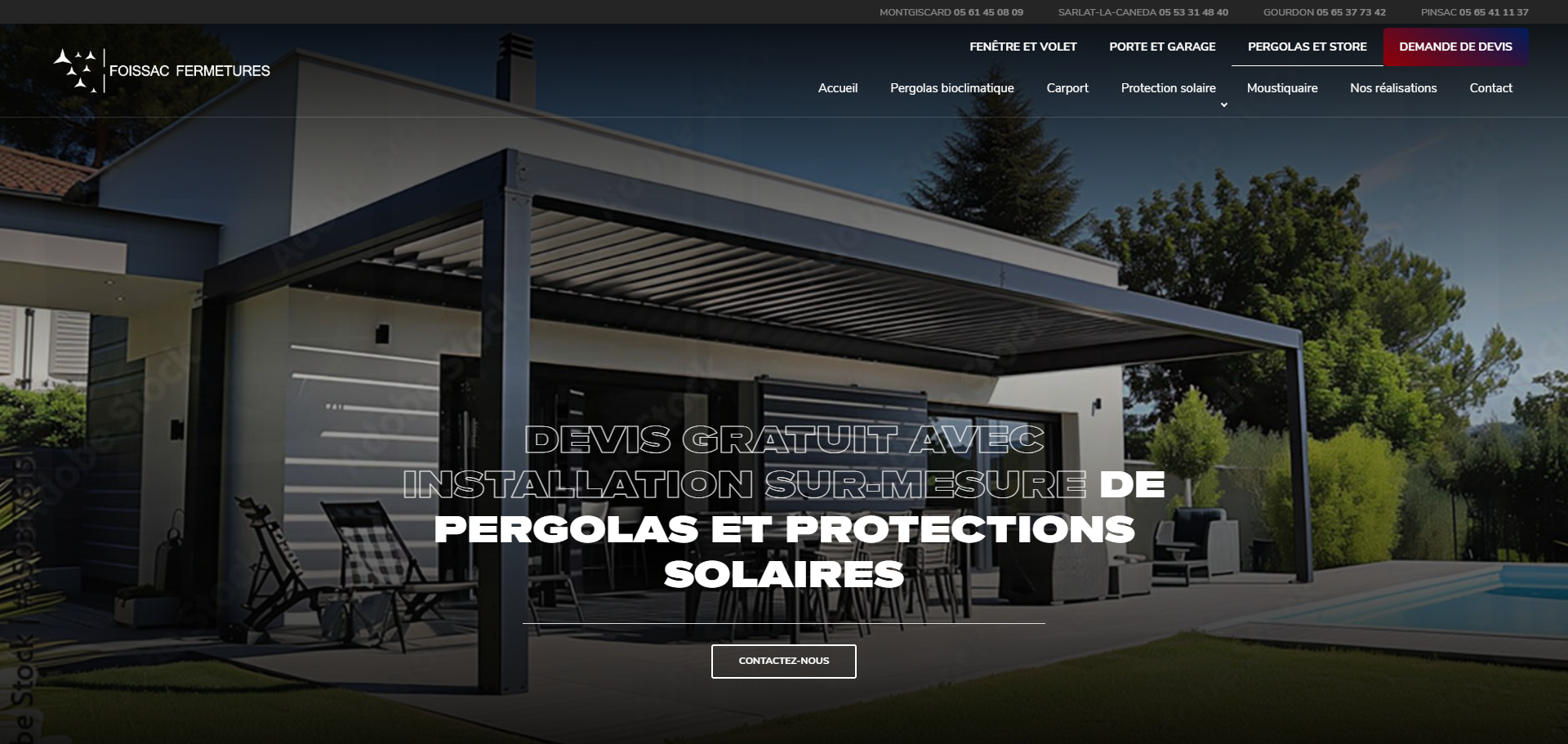 Fabricant de pergola bioclimatique en aluminium pour terrasse à Toulouse - Foissac Fermetures