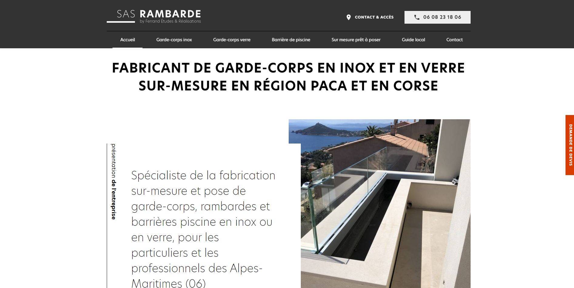 Garde-corps en verre à Cannes