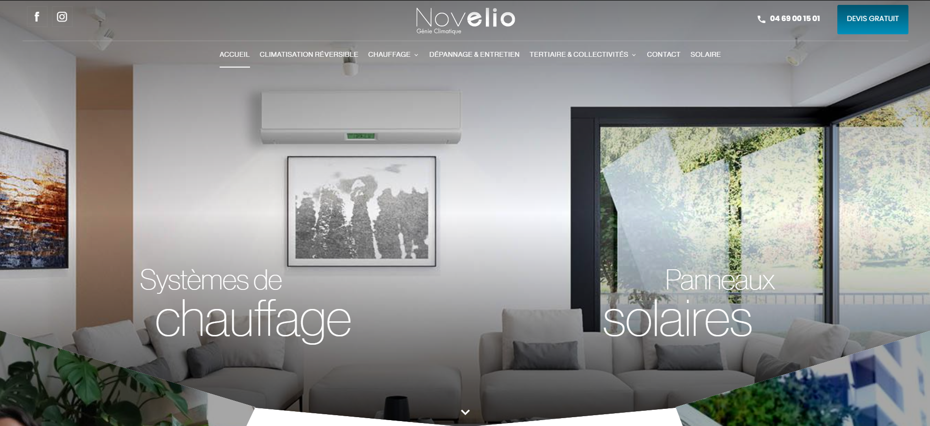 Entreprise novelio poL'installation de climatisation réversible dans le 69