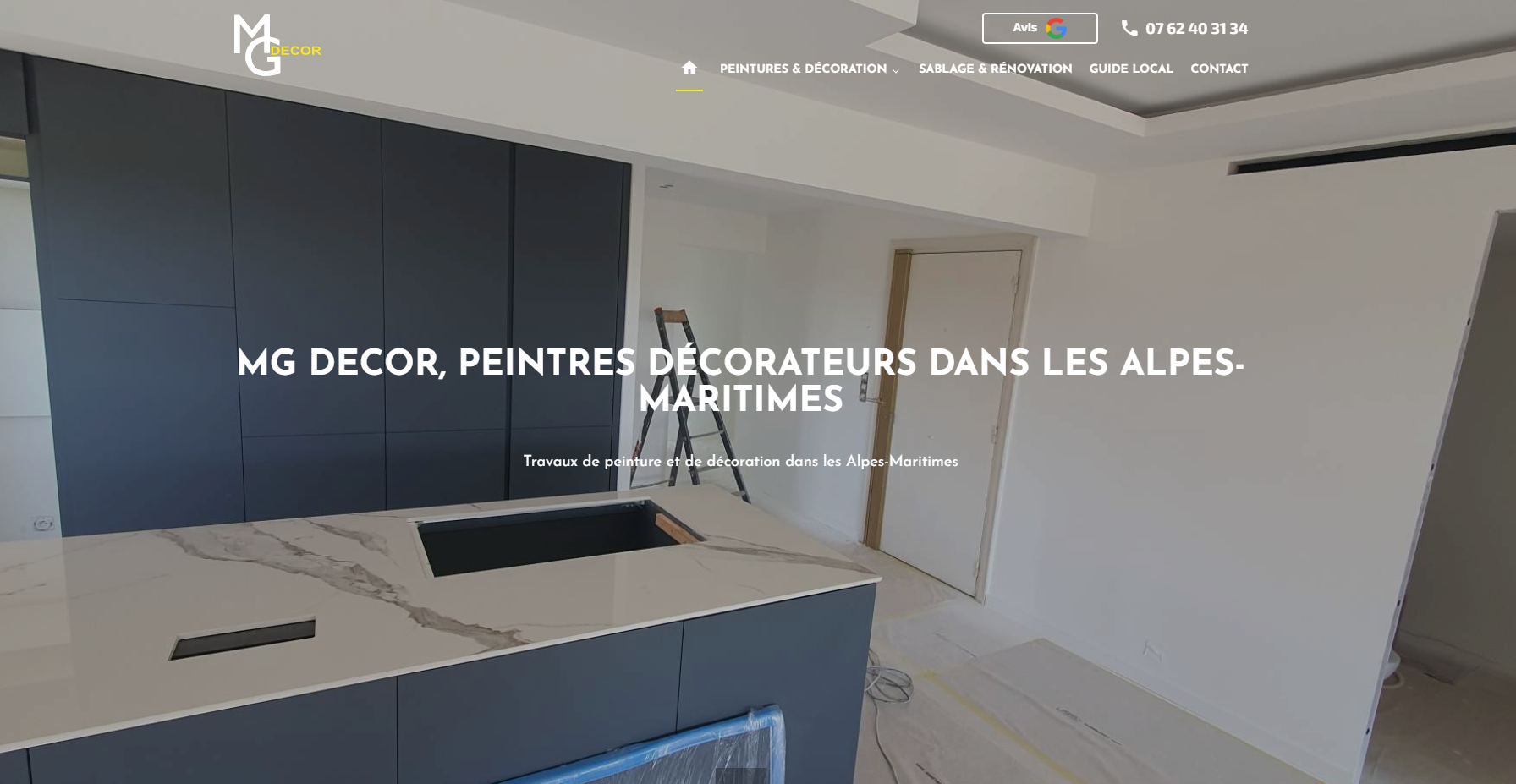 Travaux de peinture dans une cuisine d'appartement à Nice