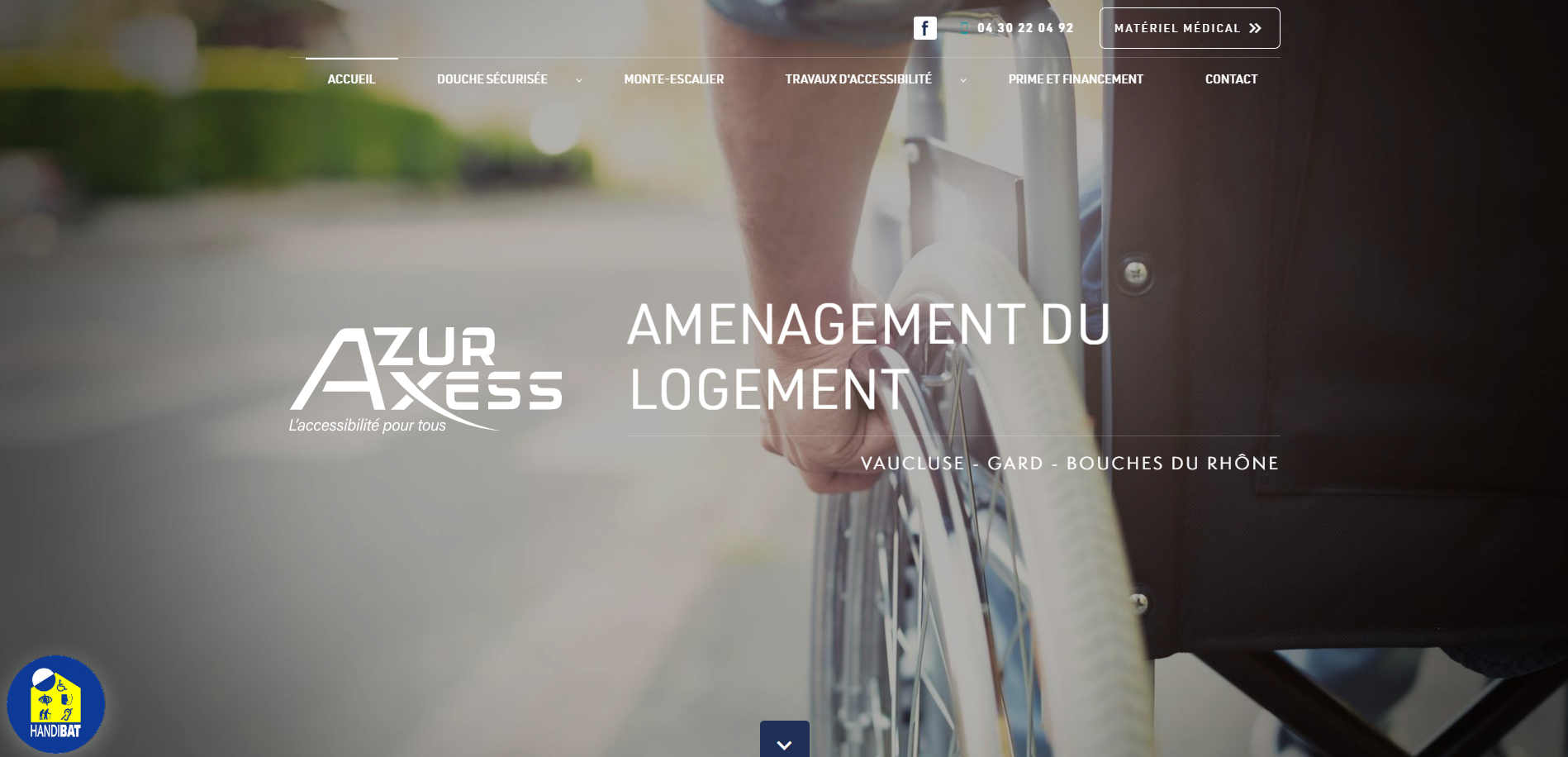 Trouver une entreprise pour l'installation d'une douche sécurisée PMR sur Avignon - AZUR AXESS