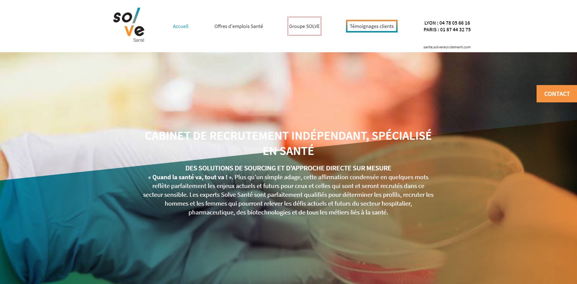 Agence de recrutement spécialisée dans la santé à Lyon et Paris - SOLVE Santé