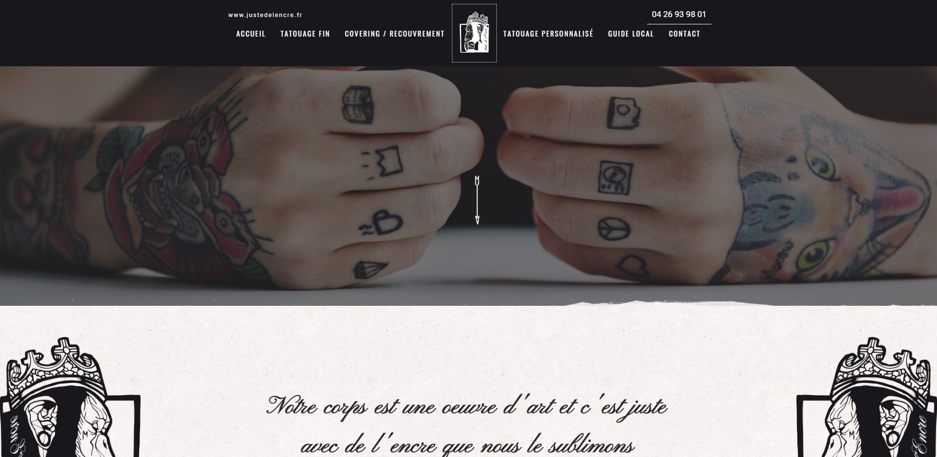 Où trouver un salon de tatouage pour réaliser un tattoo fin proche de Lyon Ouest ? - Salon de tatouage Juste de l'Encre