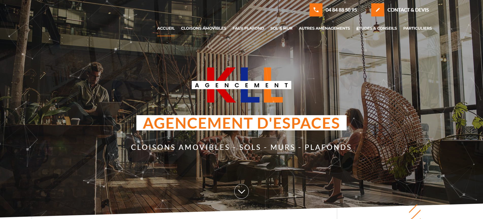 Fourniture et pose de cloisons amovibles pour bureaux à Aix-en-Provence - KLL Agencement