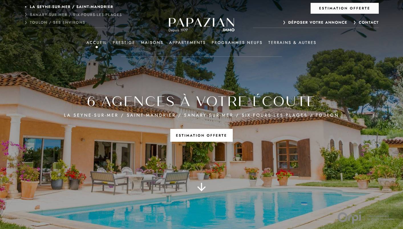 Agence de location et vente de biens immobiliers - ORPI Papazian