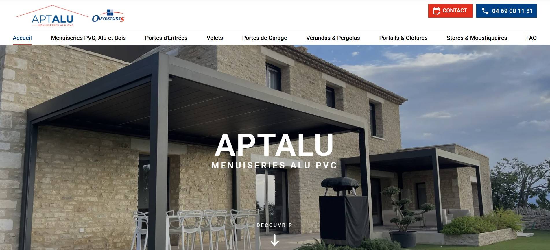 Pose et vente de menuiseries aluminium bois OuvertureS fenêtres portes portails pergolas bioclimatiques stores bannes motorisés extérieurs à Apt - Aptalu 