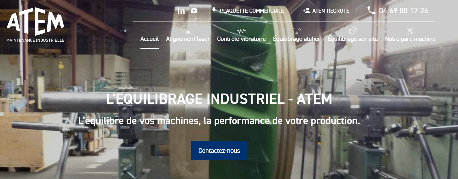 Entreprise spécialisée en équilibrage dynamique sur site pour compresseurs, turbines et pompes industrielles toutes tailles à Grenoble  - L’équilibrage industriel  ATEM