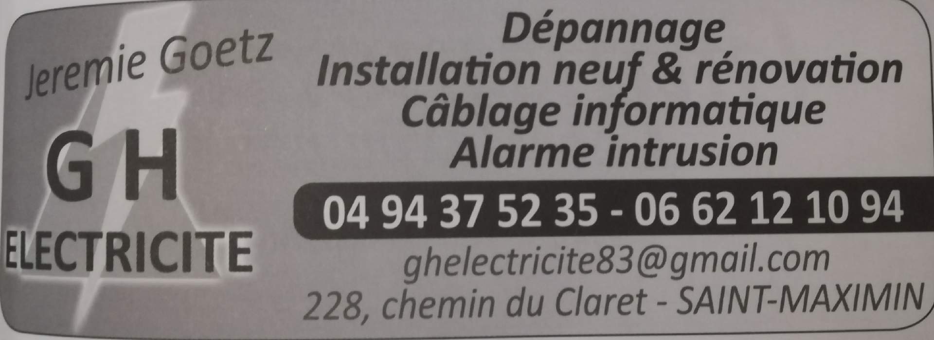 Pose d'alarme anti-intrusion Saint-maximin GH électricité